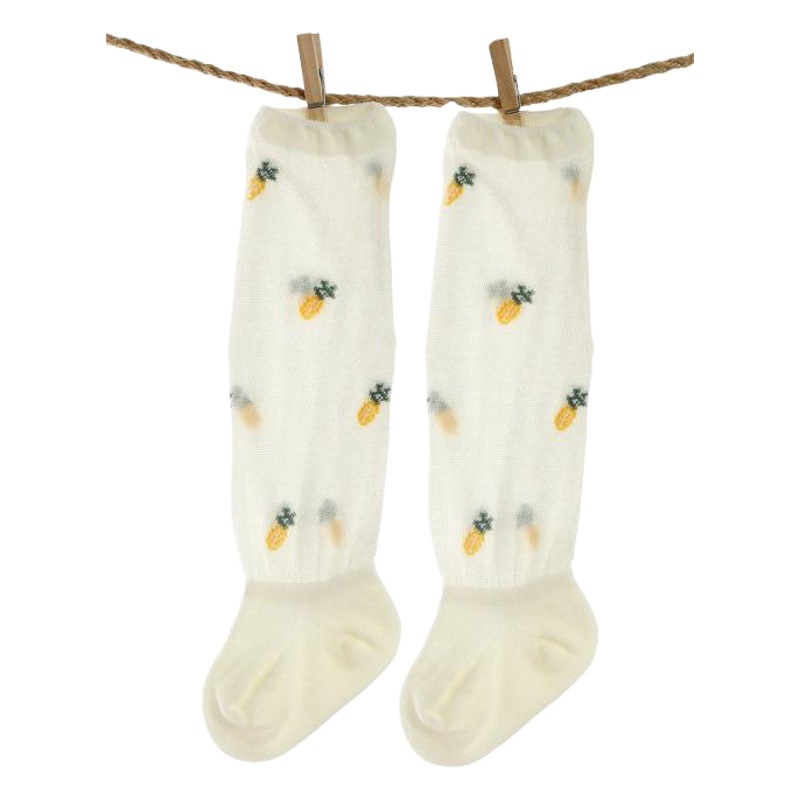 20 verano nueva malla delgada algodón anti-mosquito deshuesado bebé calcetines lindo bebé de la fruta sobre la rodilla medias niños