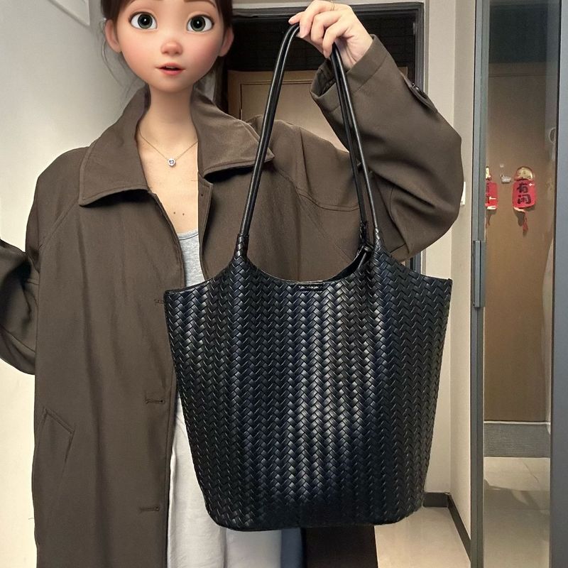 多果女包 大容量高级感编织托特包女2025休闲日常慵懒松弛单肩包|undefined