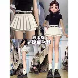 性感辣妹a字百褶裙裤女2026夏季新款防走光小个子高腰包臀半身裙
