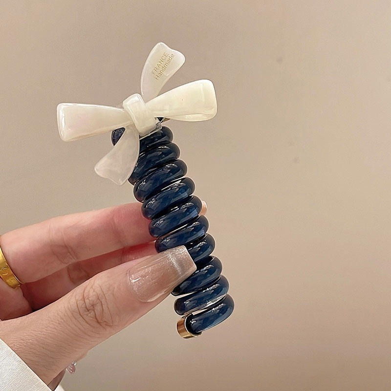 Cabeza coreana simple y de alta calidad linda línea telefónica de punto de onda de verano temperamento fresco cuerda de cabello diaria duradera