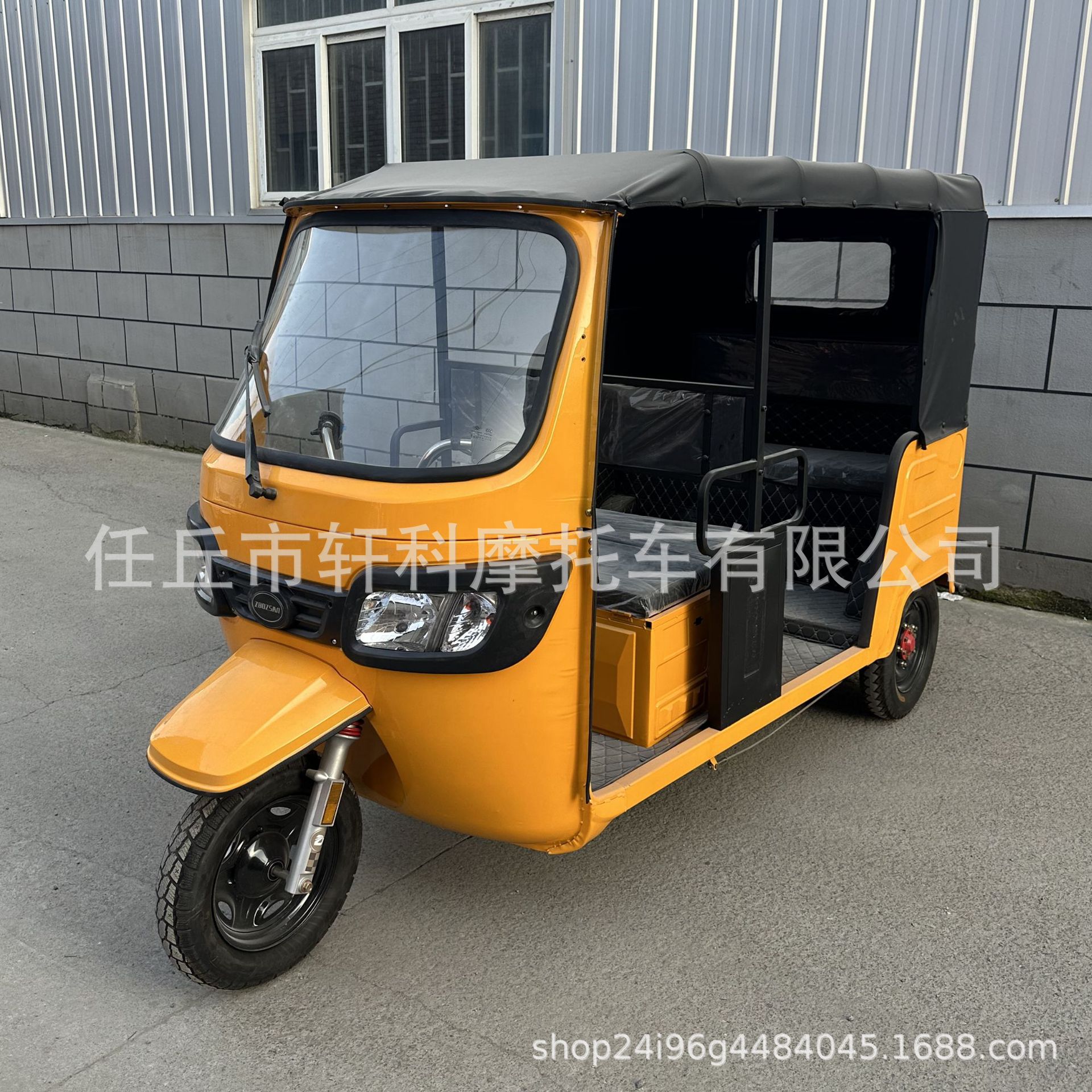 Electric tricycle for passenger transportation, export tuktuk, operating in Southeast Asia and India, differential motor, lithium battery
