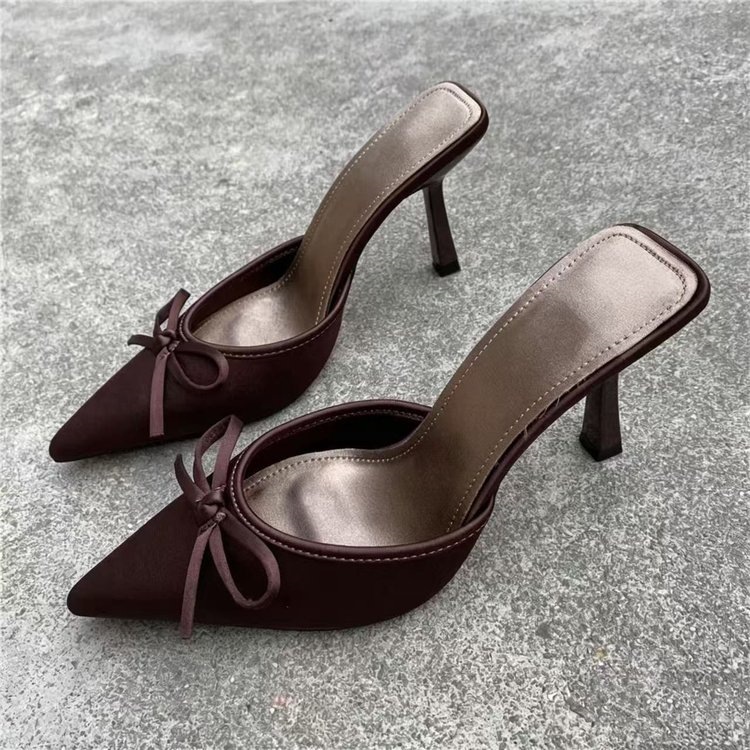 Zapatillas de Tacón Alto para Mujer de Cuero y PU, Tacón Alto (6-8 cm), Antideslizante, para Verano