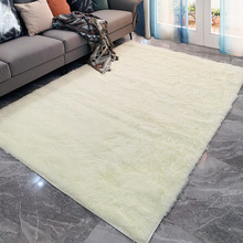 现货跨境纯色丝毛地毯客厅满铺沙发茶几地垫卧室床边飘窗毯瑜伽垫