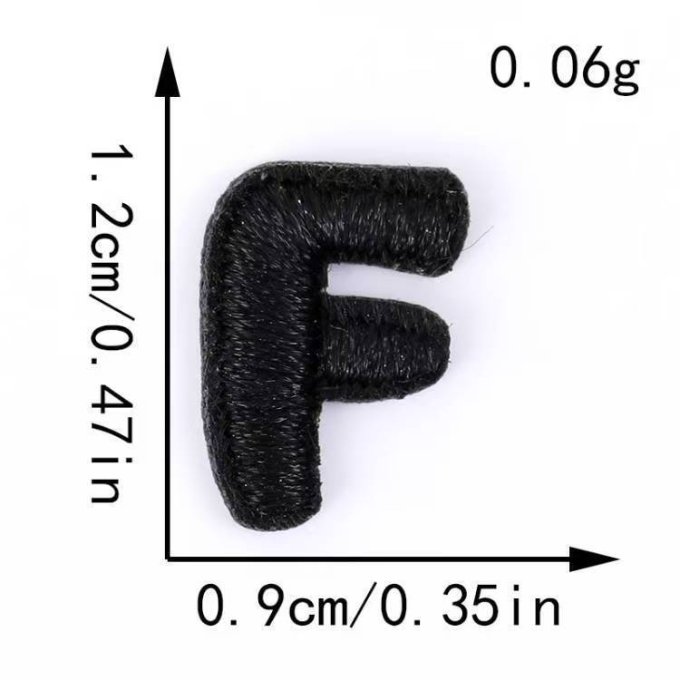 跨境电脑刺绣布贴黑白小数字字母服装辅料补丁贴DIY装饰贴刺绣贴|undefined