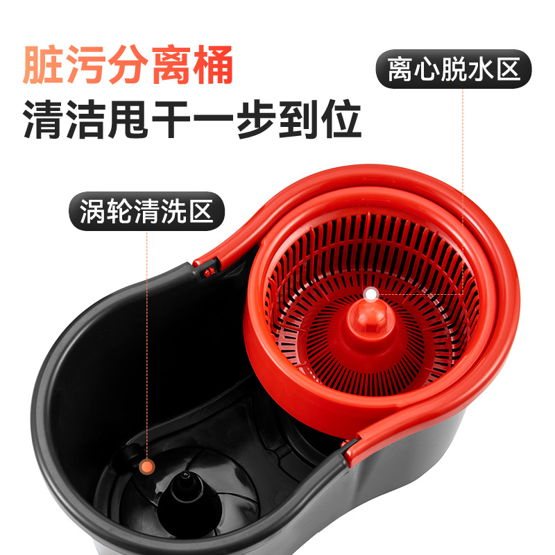 Fregona giratoria de varilla de lavado a mano gratis, cubo de 8 caracteres, cubo de fregona deshidratada, trapeador perezoso giratorio de doble accionamiento al por mayor