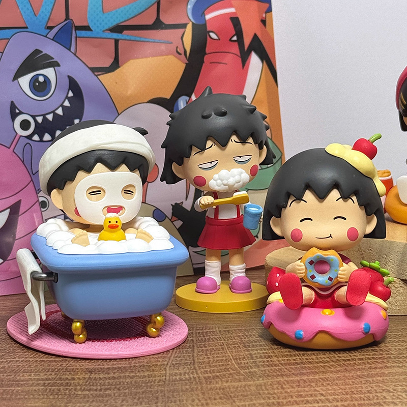 ちびまる子ちゃん 日常シリーズ 洗顔・運動・入浴・手作りオフィスフィギュア トレンドモデル 置物 おもちゃ ギフト|undefined