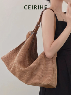Straw underarm bag, woven one-shoulder bag