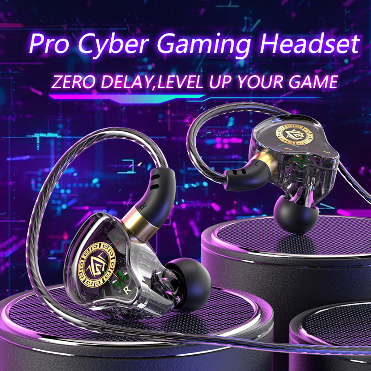 auriculares con cable transfronterizos en el oído juegos deportivos para Apple Samsung Huawei teléfonos móviles 3.5 auriculares tipo c