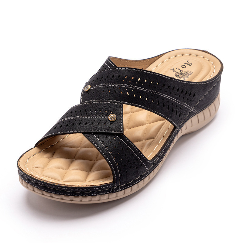 Sandalias de Mujer Nuevas de 2023, Sandalias de Plataforma con Tacón de Cuña de Talla Grande, Populares en el Comercio Exterior, Zapatos de Mamá Transfronterizos, Estilo Romano, Cómodas