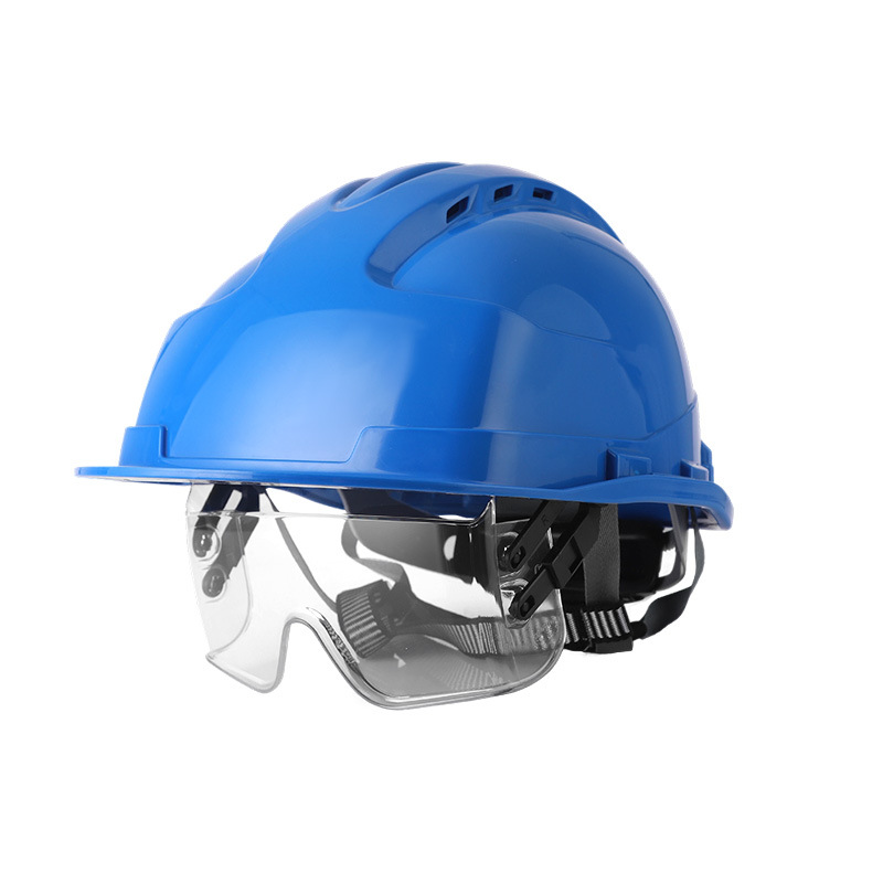 Three-rib goggles safety helmet construction hat construction site construction national standard thickened protective breathable helmet factory 3c certification 5