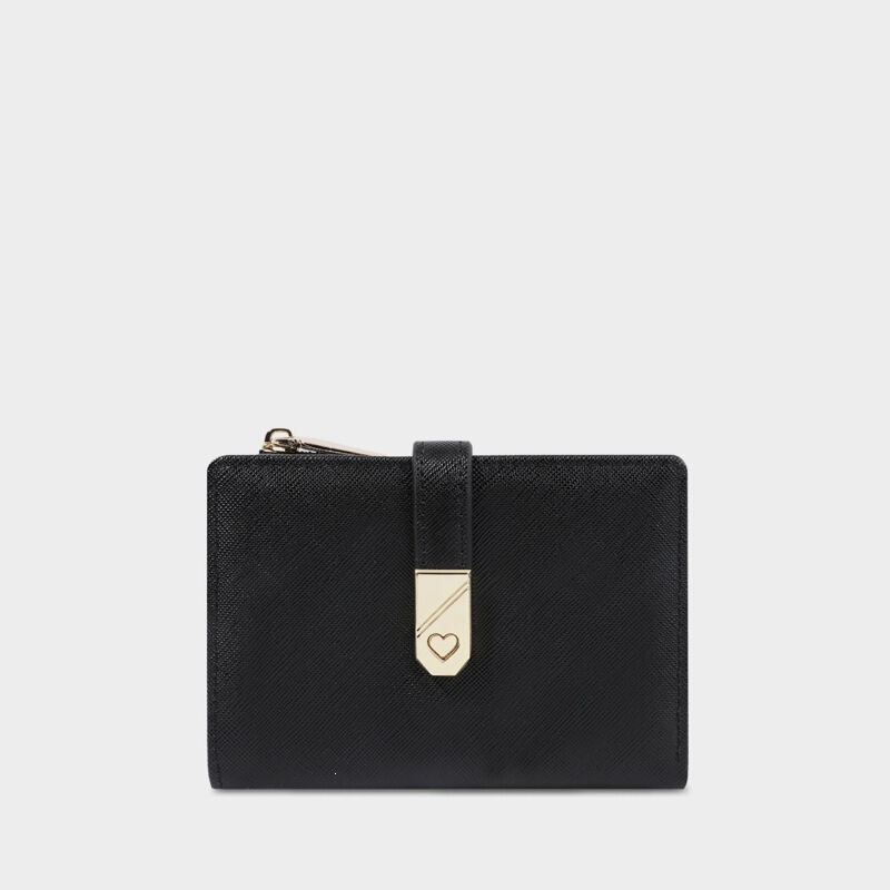 New Eastern European Style Magnetic Cross-Pattern Short Wallet for Women, Korean Version with Heart-Shaped Clasp Кошелёк