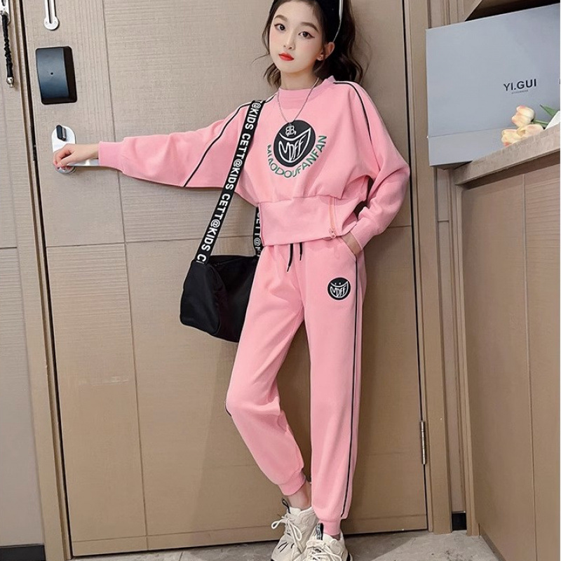 Kinderbekleidung, Mädchen Herbstmode 2024 Neuheit, Zhongda Kinder Langarm Sweatshirt, Freizeithose,_voghion.com