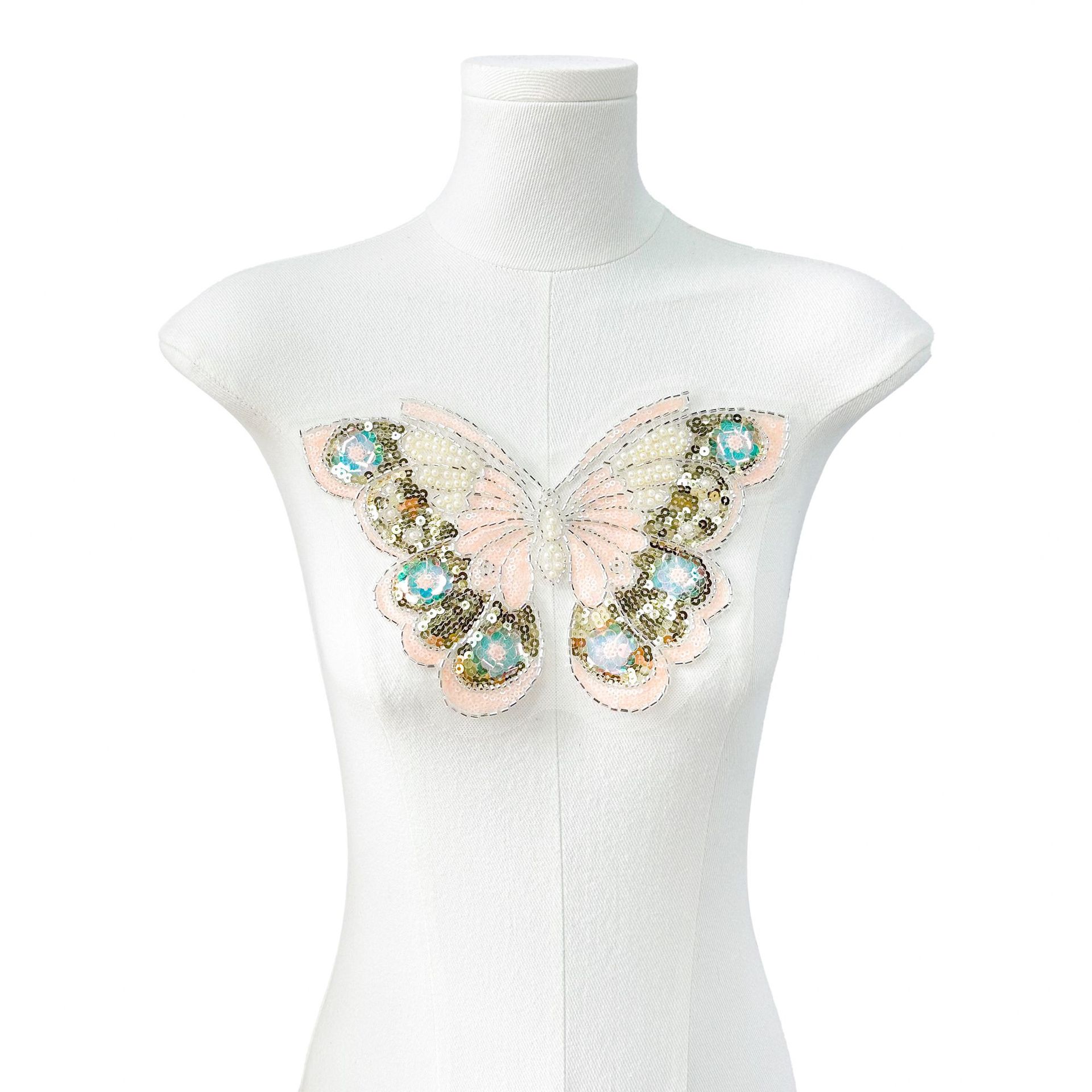 Spot al por mayor decoración de lentejuelas de color mágico pegatinas de tela de mariposa vestidos para niños camisas de vestir pegatinas decorativas en el pecho y la espalda image 12