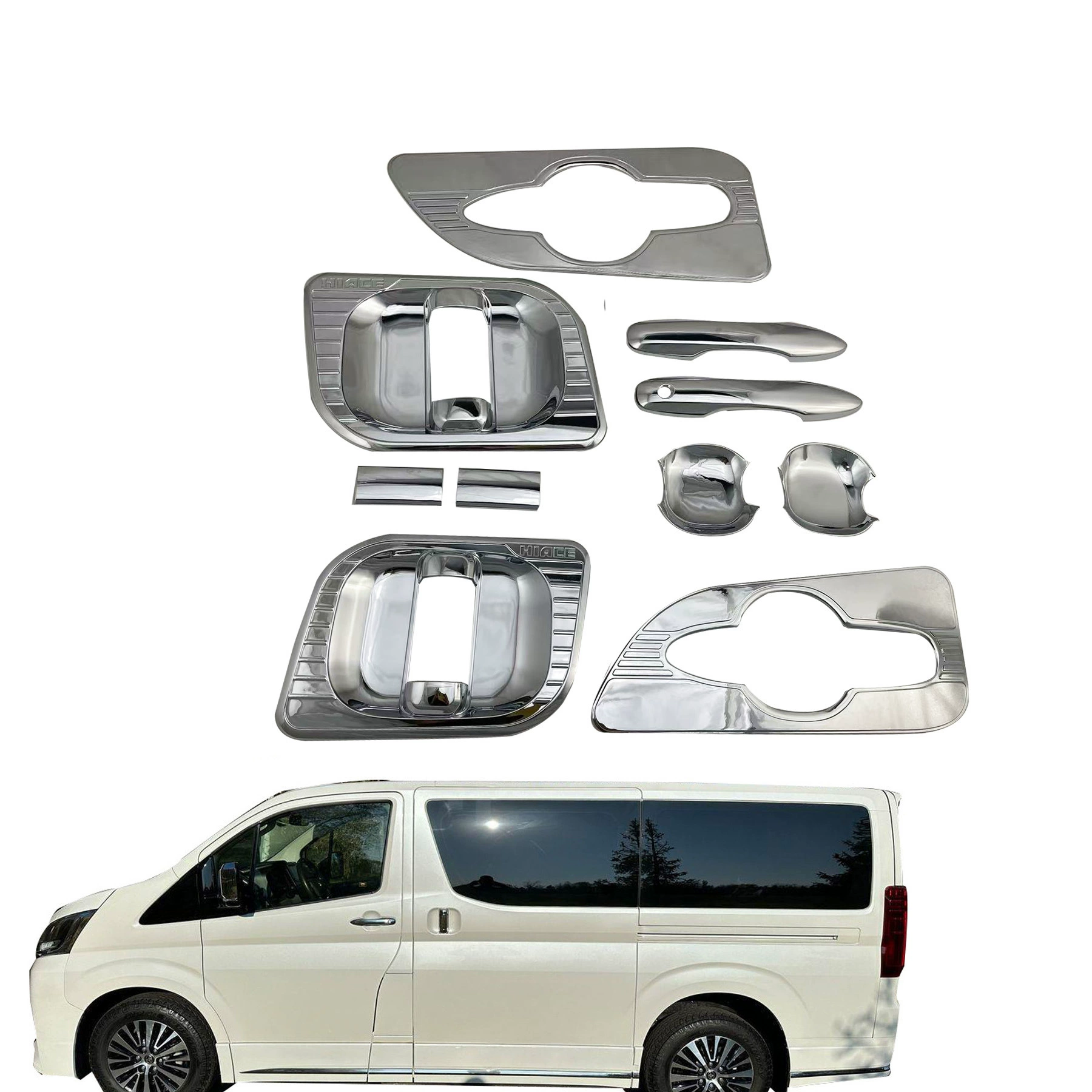 Декоративная накладка на ручку двери для Toyota Hiace 2019-2022 годов, модификация, декоративная наклейка на ручку двери.