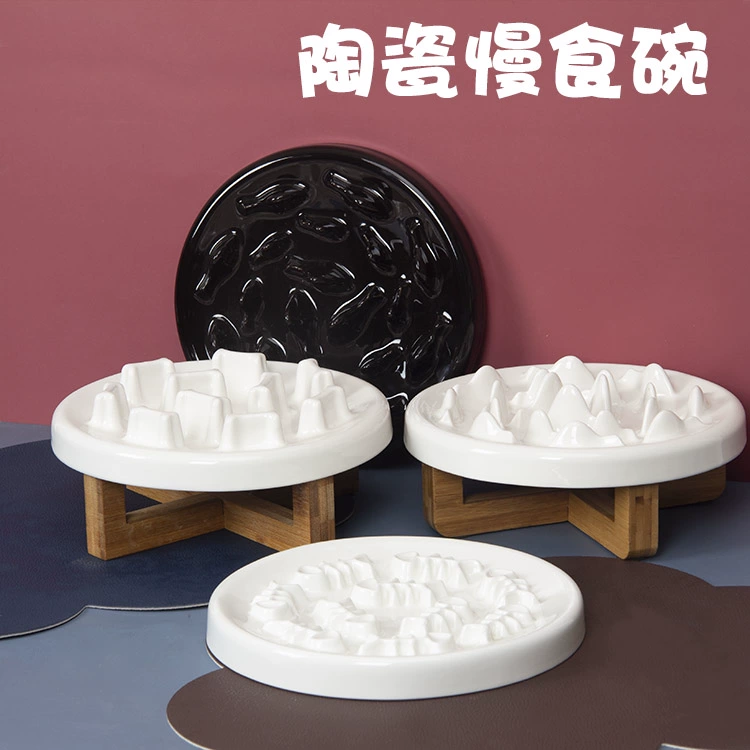 Домашние животные керамические миски медленной еды миски для кошек миски головоломки