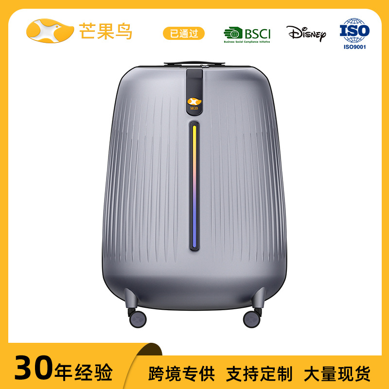 Vali kéo nhựa cứng 24 inch bánh xe xoay 360 độ khóa số — Màu xám