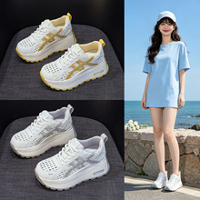 小个子厚底阿甘鞋女2026夏季新款轻奢爆款老爹鞋透气休闲女小白鞋