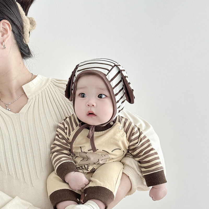 Sombreros para bebés coreanos primavera y otoño delgados sombreros de puerta de chimenea para bebés de un mes de edad recién nacidos sombreros de corte