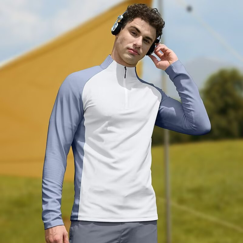 2025 New Outdoor Sports T-shirt Men's Collar Running Quick-drying Clothes Mountaineering Hiking Sports Leisure Inner Base