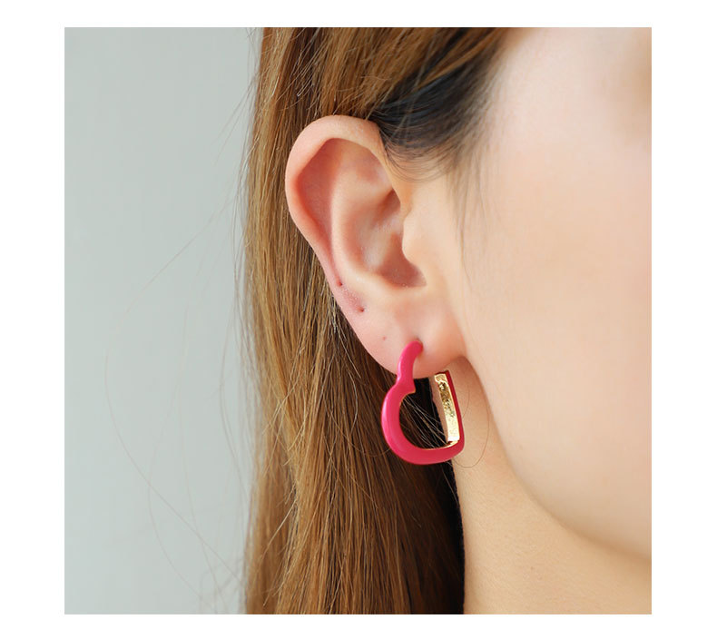 1 Pair Cute Sweet Geometric Enamel Plating Inlay Alloy Copper Glass Drill Drop Earrings display picture 2