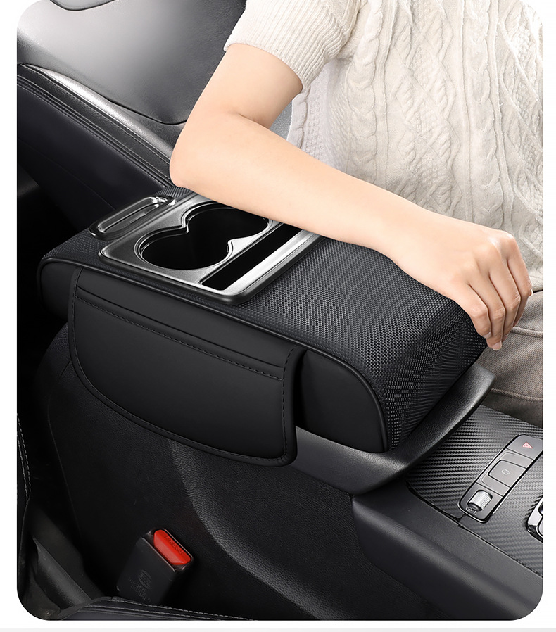 Cross-border car armrest box pad, multifunctional tissue box, car interior leather, universal armrest box heightening pad for all seasons