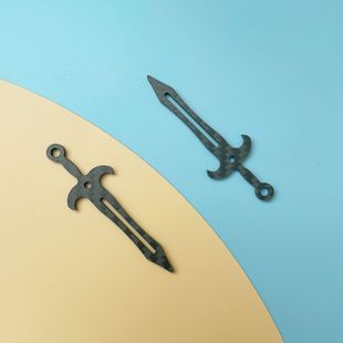 Carbon Fiber Replacement Stainless Steel Jewelry Accessories DIY Matte Black Sword Necklace Pendant Keychain Decoration