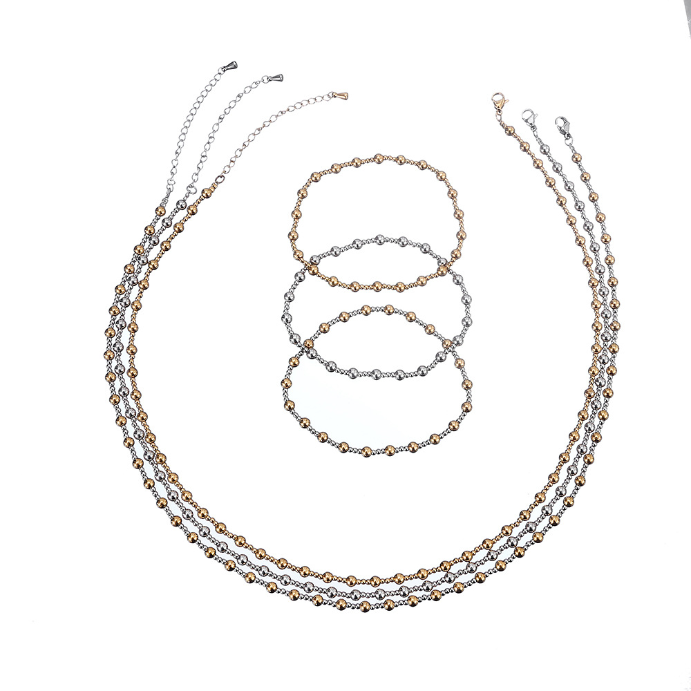 10g Weight Bracelets, Necklace Classification 1 Piece, 1 Set Quantity Holiday, Daily Occasion 304 Stainless Steel Material Geometric Pattern Women's Gender Plating Design Simple Style, Classic Style Style 1 Piece 1 Set 304 Stainless Steel Bracelets Necklace 9