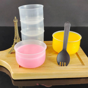 Japanese-Style Chubby Cup Soufflé Caramel Oven-Safe Egg Pudding Cup Disposable Pp High-Temperature Resistant Plastic Cup