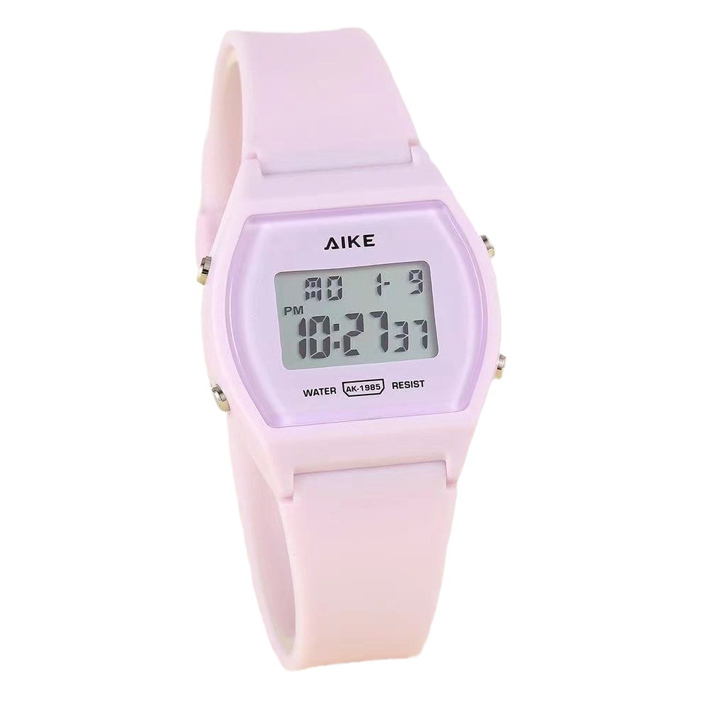 AIKE1985 color caramelo pequeño cuadrado lindo reloj electrónico mujer estudiante reloj de moda junior high school escuela primaria reloj de Estudiante