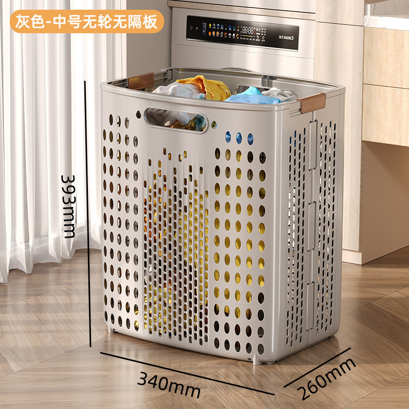 Cesta de ropa sucia doméstica plegable cesto de ropa sucia de baño de gran capacidad con rueda de transporte simple cesto de almacenamiento de ropa sucia