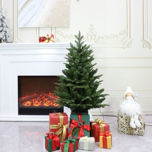 Amazon Cross-Border Banana Leaf New Pointed Pe Mixed Pvc with Light Encrypted Small Window Christmas Tree Ornaments