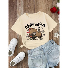 ���羳ŷ�롿Engra&ccedil;ado 90s capivara camiseta crian&ccedil;as camis