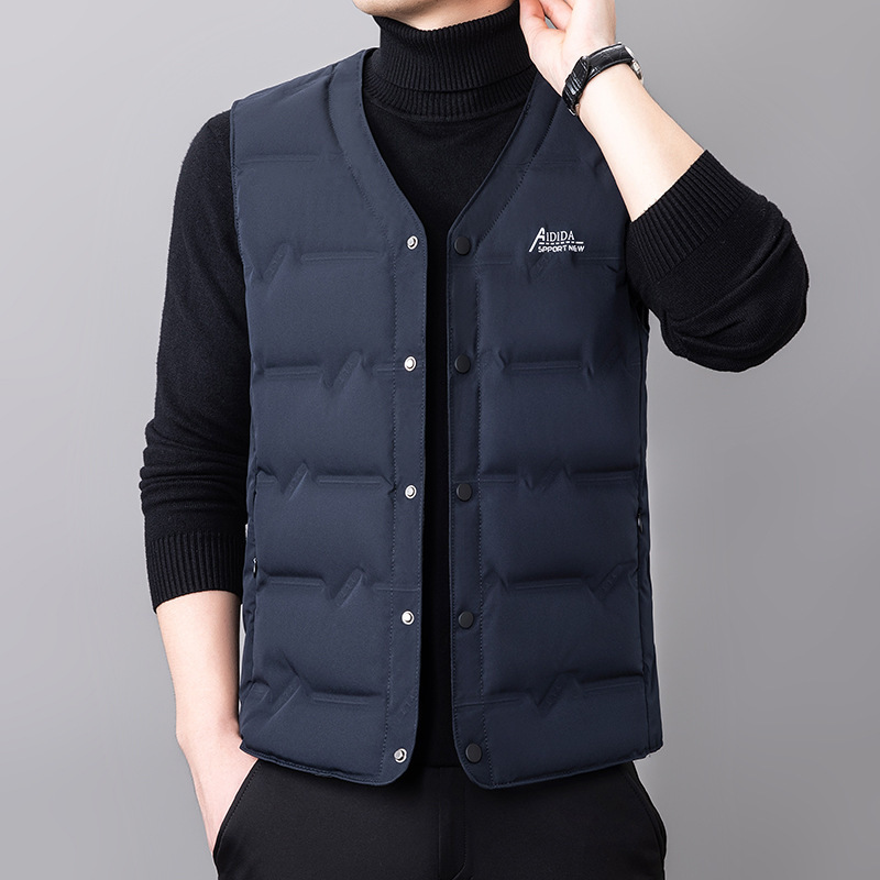 Tommy Genuine Winter Men's down Vest, Thickened for Warmth, Casual Versatile Base Layer, Cold-Resistant Vest