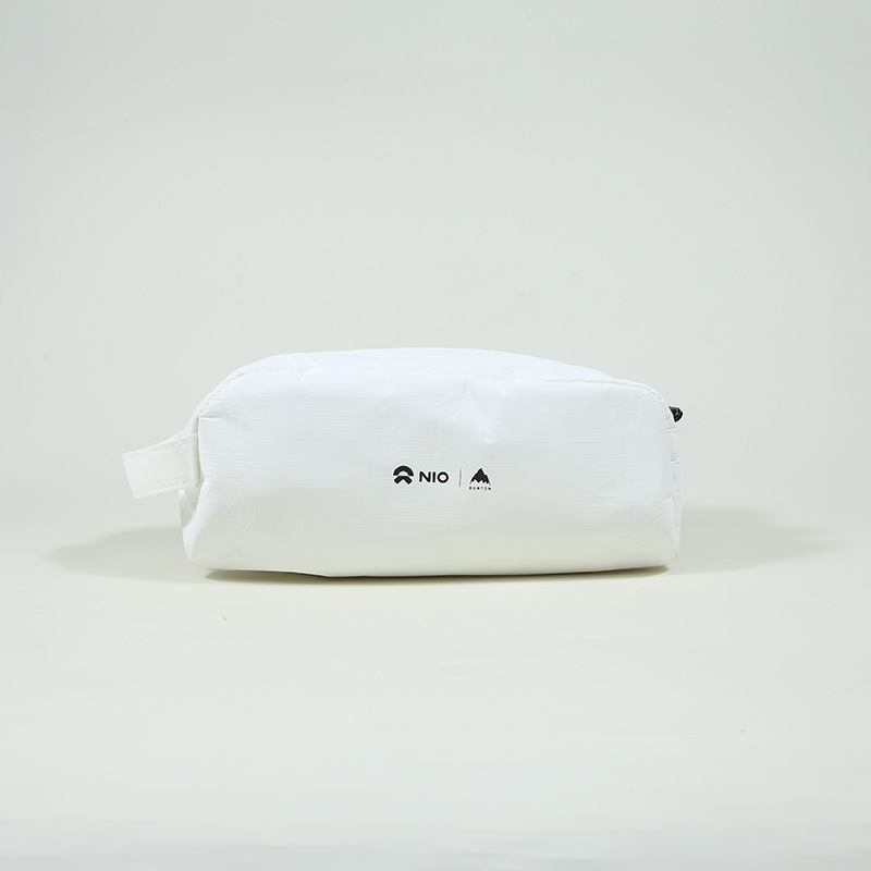 Customizable logo DuPont paper toiletry bag, minimalist white pencil case, cosmetic storage bag