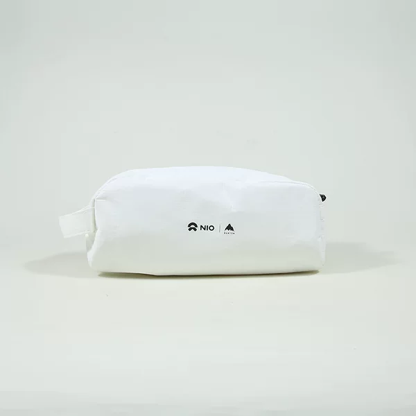 Customizable logo DuPont paper toiletry bag, minimalist white pencil case, cosmetic storage bag