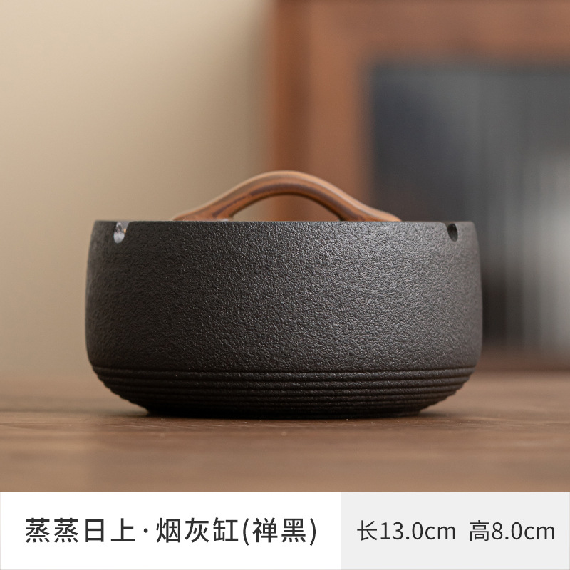 Cenicero de cerámica de gran tamaño, personalidad creativa, hogar retro estilo chino, sala de estar de lujo ligera, cenicero de tendencia de oficina