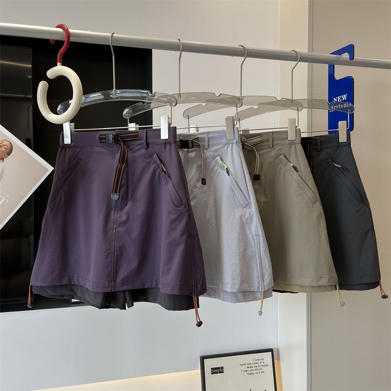Outdoor Mountain Style ~ Anti-Exposure Drawstring Design, Lightweight, Water-Repellent, Quick-Drying A-Line Shorts Skirt, Workwear Skirt for Women, Summer