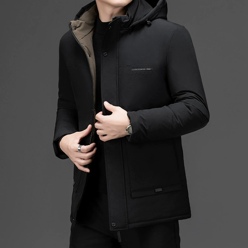 Плюшевая толстая зимняя куртка мужская деловая повседневная теплая хлопчатобумажная одежда