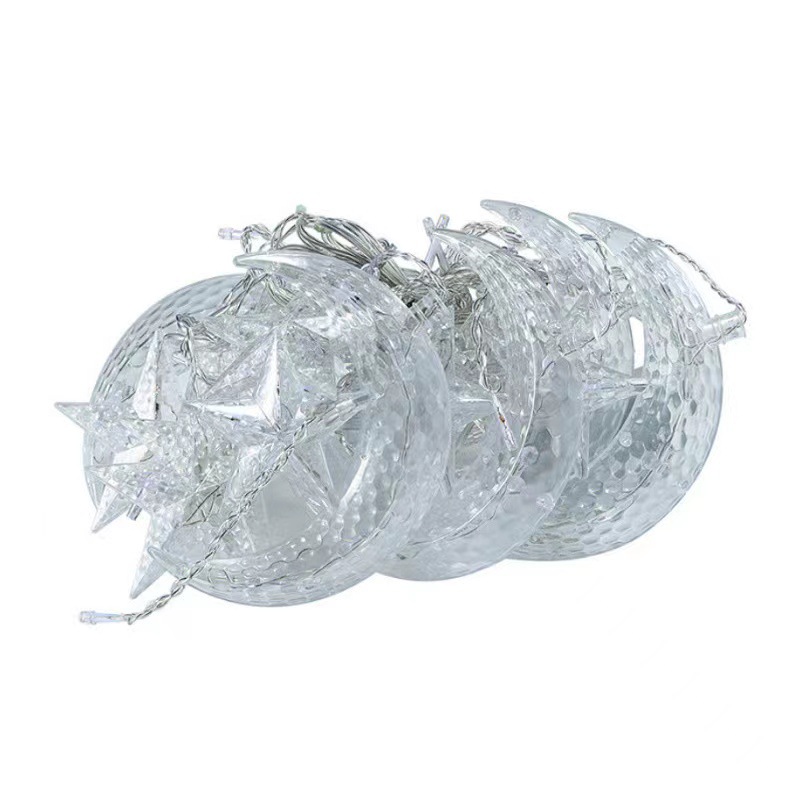 Suministro directo de fábrica LED Cadena de luz Luna celebración estrella cortina luz vacaciones habitación diseño decorativo luz estrellada cielo plug-in color luz