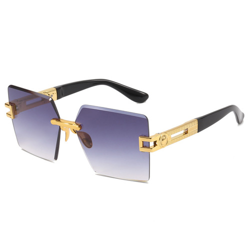  New Frameless Diamond Cut Square Sunglasses European and American Wear Sunglasses Ladies Trendy Brand Ins Glasses