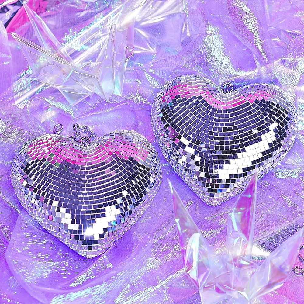 Glass Material IG Style Hip-Hop Heart Shape Glass Party Festival