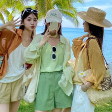 法式薄款开衫衬衣女2025夏女装新款长袖防晒衬衫外套外搭上衣
