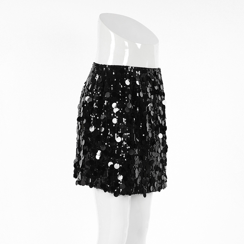 175g Weight Short Mini Dress Dress Length Type Hip Skirt Dresses Type Polyester Fabric Type Mid Waist Waist Line Inelastic Elasticity Casual, Holiday Occasion Slim Fit Type Solid Color Pattern Summer, Spring, Autumn Season Women's Gender Sequins Design Streetwear Style Summer Spring Autumn Streetwear Solid Color Polyester Short Mini Dress Skirts 2