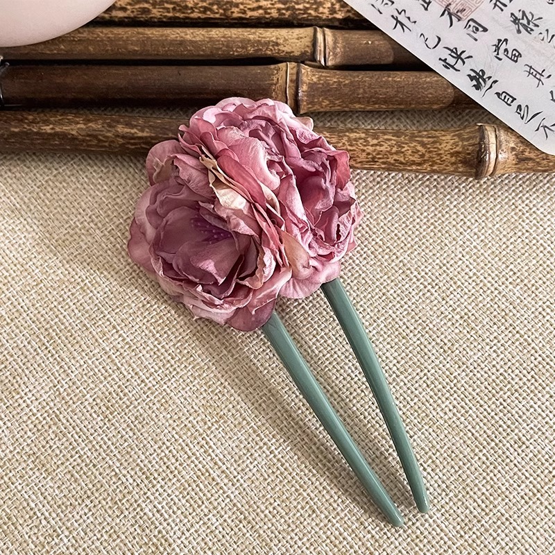 Flores en forma de U pinzas de alta sensación detrás de la cabeza dispositivo de cabello pinzas de cabello pinzas de cabello 2025 nuevo estilo simple accesorios para el cabello diarios