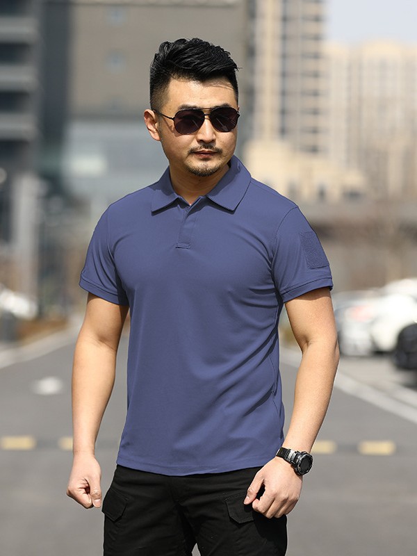 Fábrica casual Camiseta de manga corta al aire libre camiseta solapa suelta estiramiento verano camiseta entrenamiento manga corta hombres