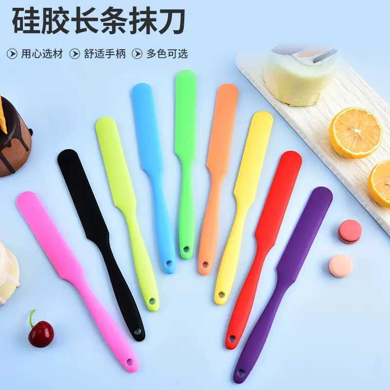 硅胶一体小长条刮刀 奶油抹刀牛油沙拉搅拌吻刀 蛋糕烘焙刮刀