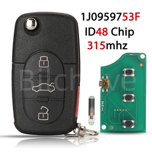 1J0959753F is suitable for 3+1 button Volkswagen folding remote control car key 315mhz ID48 chip