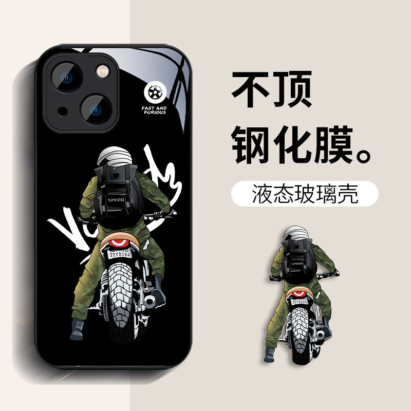 Motorcycle men's vivox90 mobile phone case x50pro/x30/y73 tempered glass s16/s7 dustproof couple