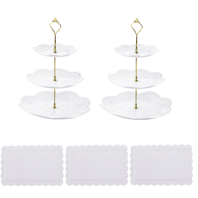 Estilo nórdico soporte de postre multi-capa soporte de la torta de la sala de estar mesa de café merienda plato Plato de frutas combinación merienda Candy soporte de exhibición