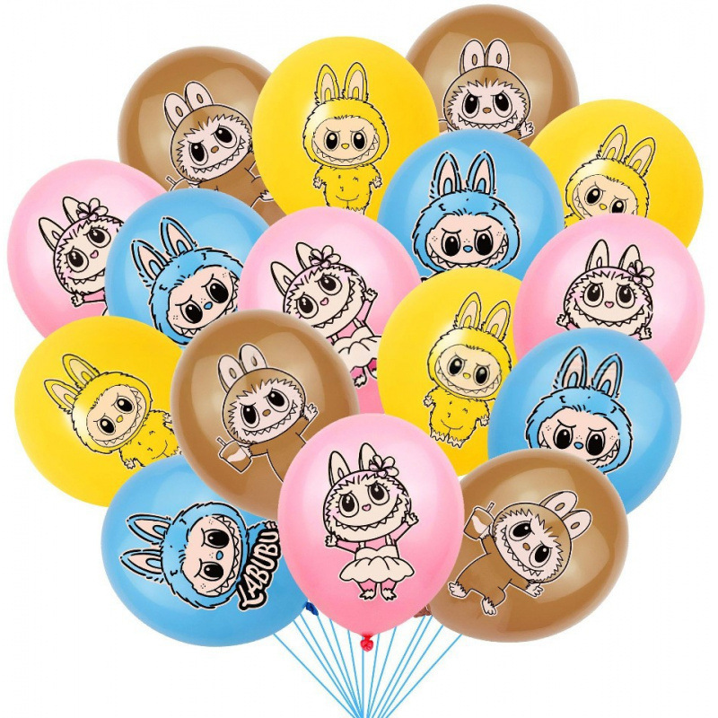 ラブブバルーン labubu クロスボーダー漫画テーマパーティー漫画バルーンセット子供のパーティー誕生日|undefined